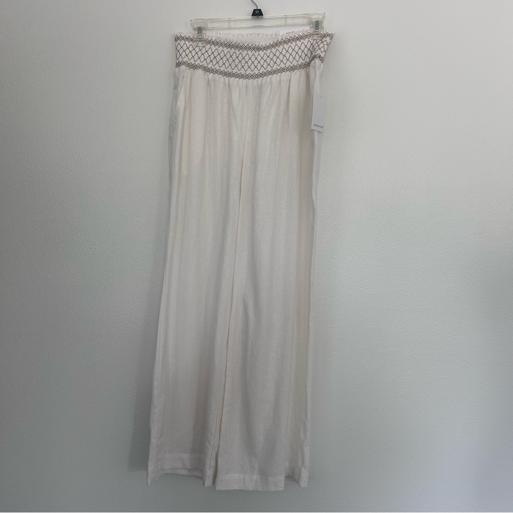 Westbound Womens Linen Blend Pull On Capri Pant White Elastic Waist XL R
#0214